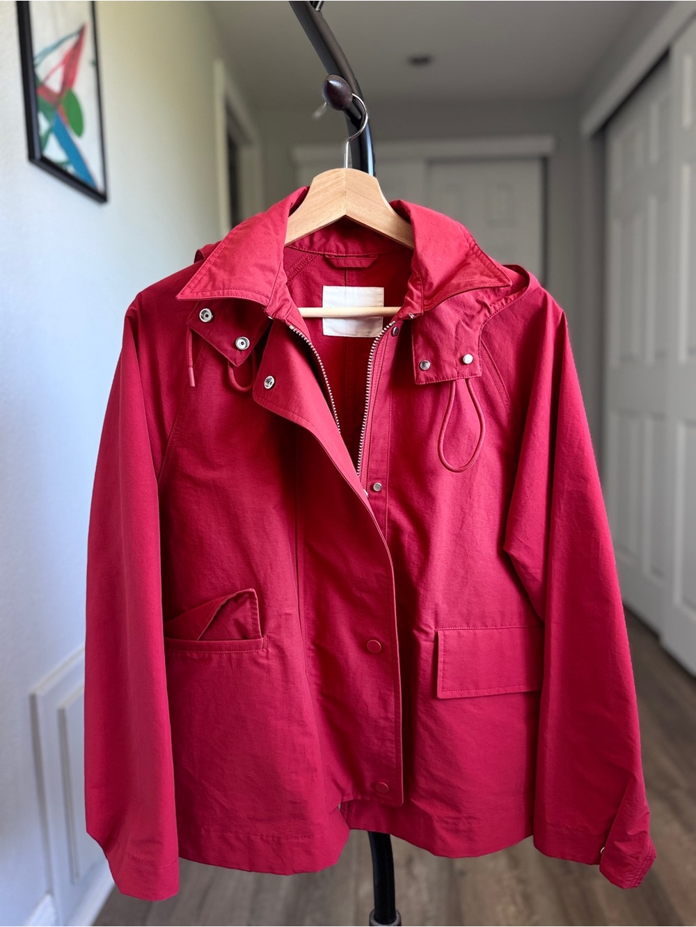 Everlane Red Hooded Utility Jacket